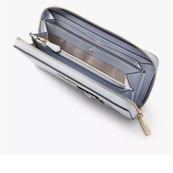 ♠️🐰NWT Kate Spade Boozy Bunny Blue Zippy Saffiano Leather Wallet - Picture 2 of 5